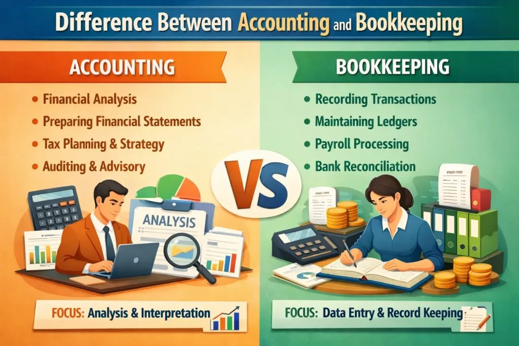 Difference Between Accounting and Bookkeeping