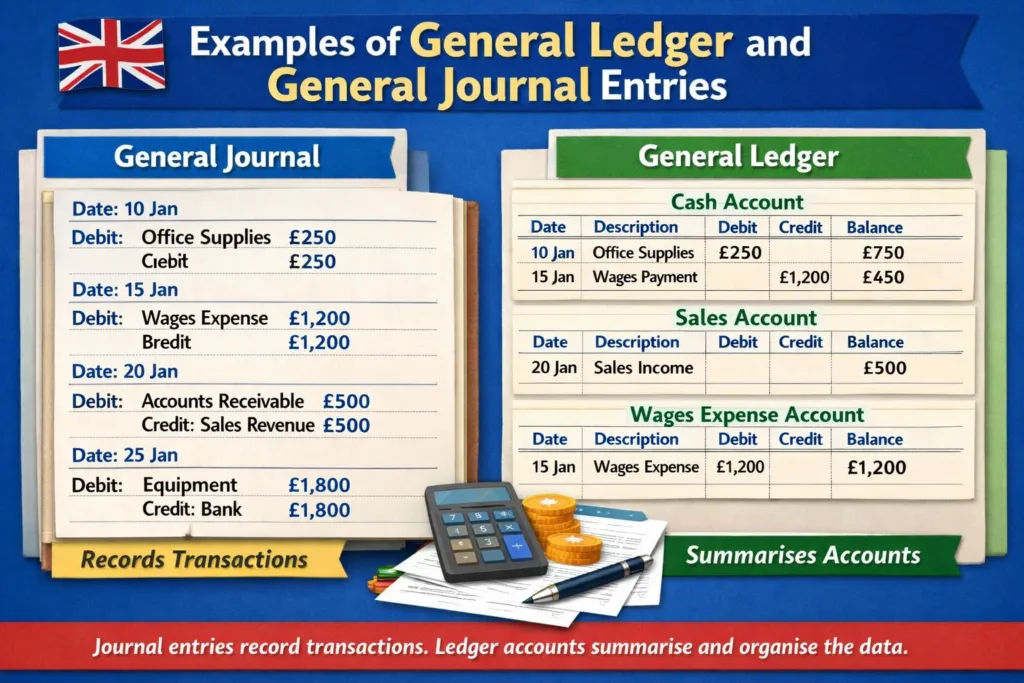 General Ledger and General Journal Entries Examples
